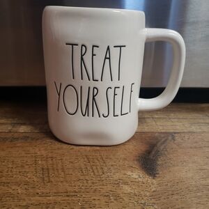 Rae Dunn White 'Treat Yourself' Coffee Mug